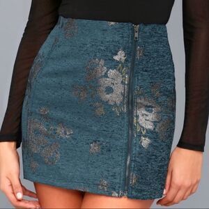 NWT Free People Blue & Silver mini skirt, size 6